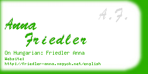 anna friedler business card